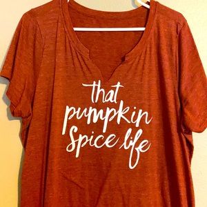 Size 2 pumpkin spice life torrid tee slim cut tee